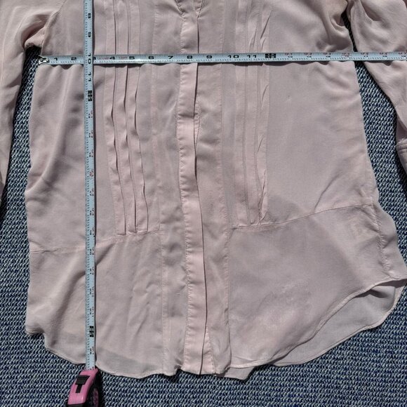 Maeve Soft Pink Lightweight Long Sleeve Top With Pleated Front Detail - Picture 4 of 7